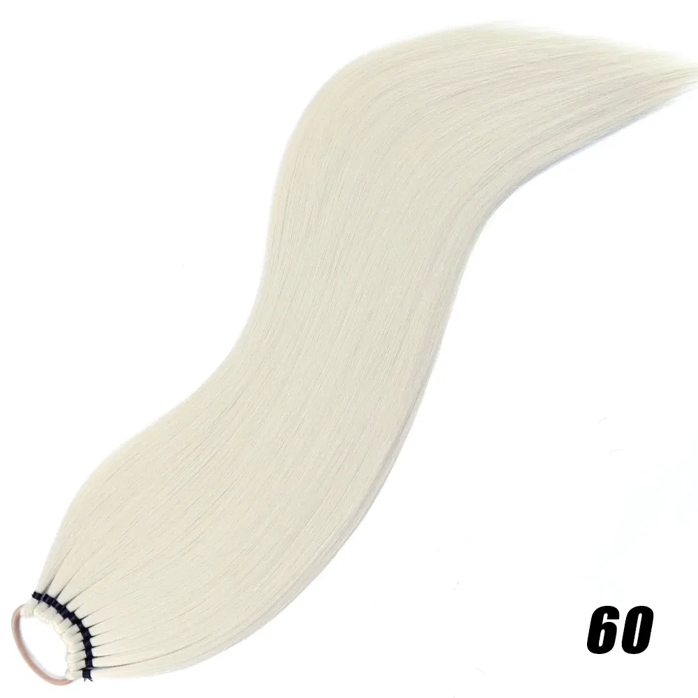 Color: P1B/27, Ships From: CHINA, Stretched Length: 24inches - 24 Inch Synthetic Ponytail Extensions Black Natural Braided Pony Tail Hairpiece Long Straight Rubber Band Hair For Women