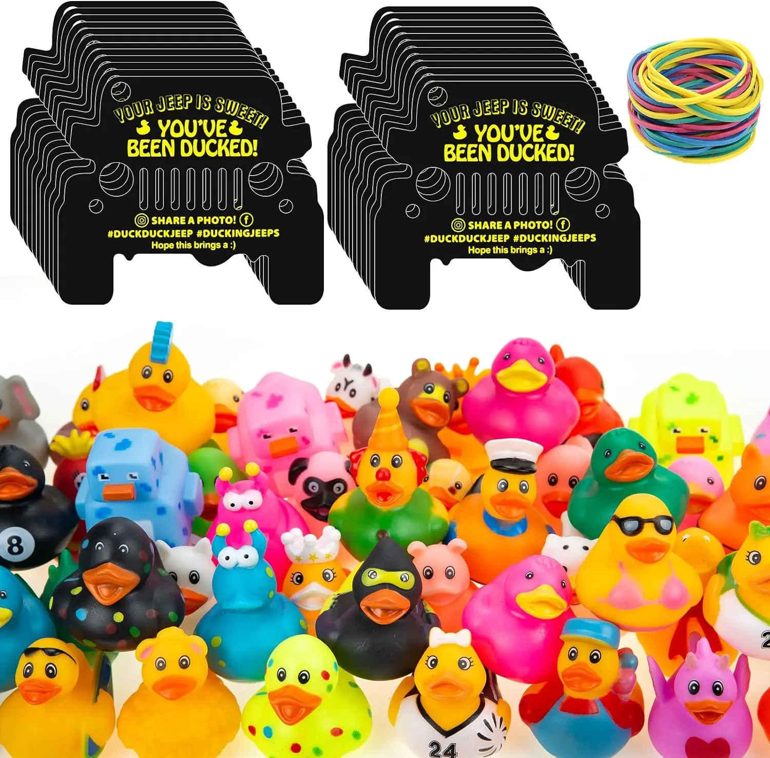 Color: black, Ships From: CHINA - 6/12 Set Rubber Duck Toy Duckies for Kids, Jeep Duck Birthday Gifts Showers Classroom Incentives, Summer Beach and Pool