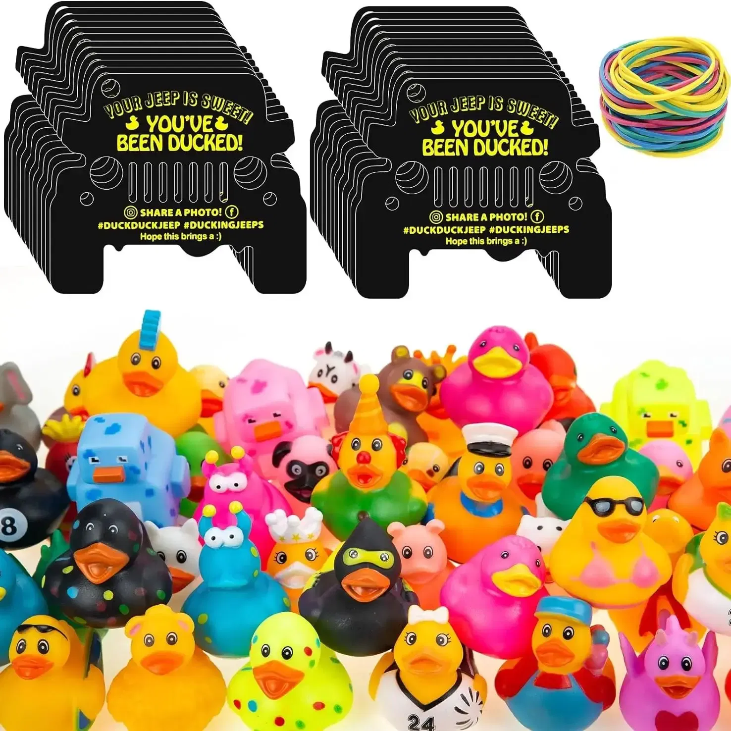 Color: black, Ships From: CHINA - 6/12 Set Rubber Duck Toy Duckies for Kids, Jeep Duck Birthday Gifts Showers Classroom Incentives, Summer Beach and Pool