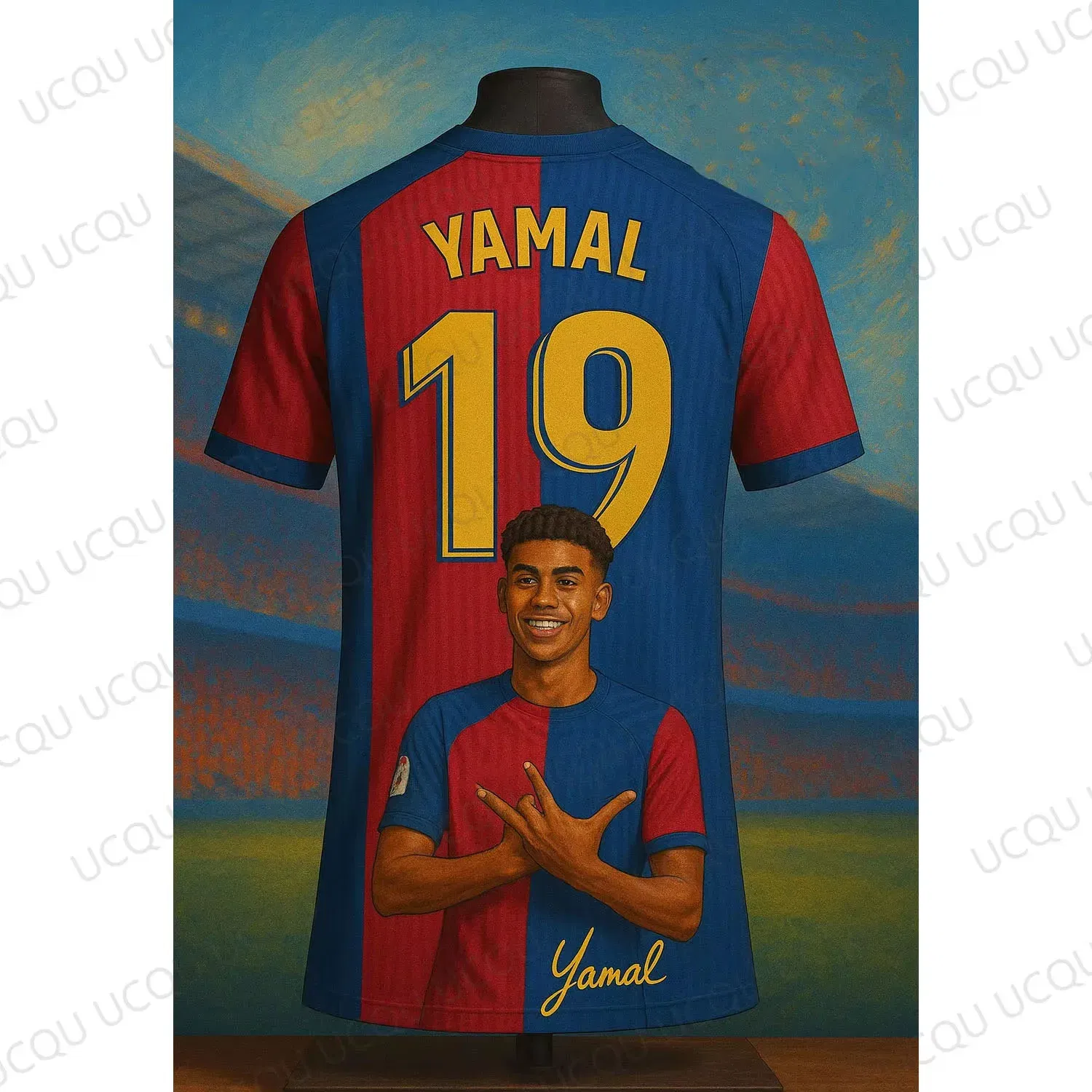 Color: black, Kid Size: 6T - Lamine Yamal #19 Cartoon Football Jersey 3D Printed Shirt Fanwear Limited Edition Streetwear Style
