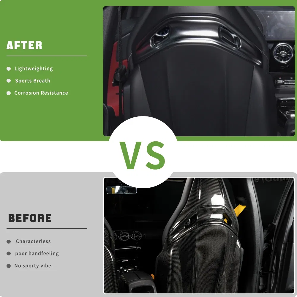 Color Name: transparent - Carbon Fiber Car Stickers For Mercedes Benz Accessories AMG/A Class/CLA 35 Center Console Gear Air Conditioning Outlet Cover