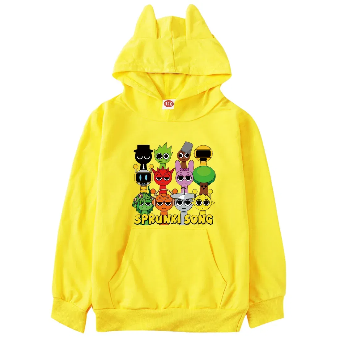 Color: black, Kid Size: 2T - Sprunki Hoodie Kids Game Incredibox Clothes Baby Girls Cartoon Hooded Sweatshirt Teen Boys Spring Fall Sweater Children Clothing