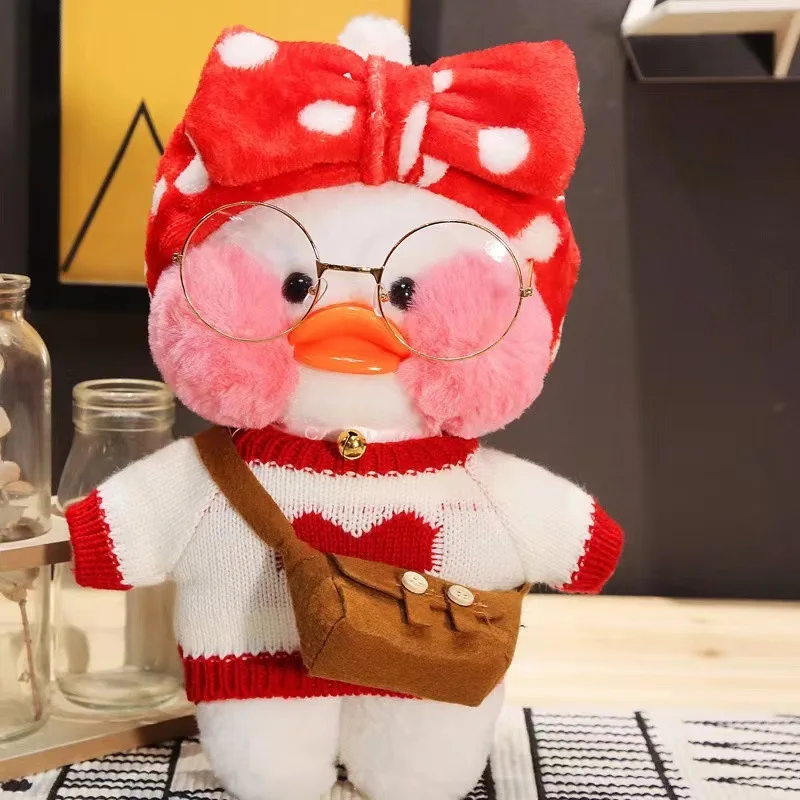 Color: Lemon yellow, Height: 11cm-30cm - 30cm Kawaii Lalafanfan Duck Plush Toy Cartoon Lalafanfan Duck Doll Soft Stuffed Animal Plushie Birthday Gifts For Girl Children