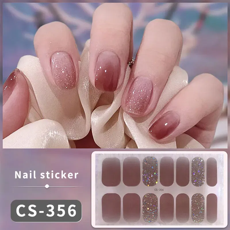 Color: Frosted - DIY Gel Nail Stickers Long-Lasting Solid Color Nail Strips Patch Slider Sticker Full Cover Decal Nail Manicure Patch