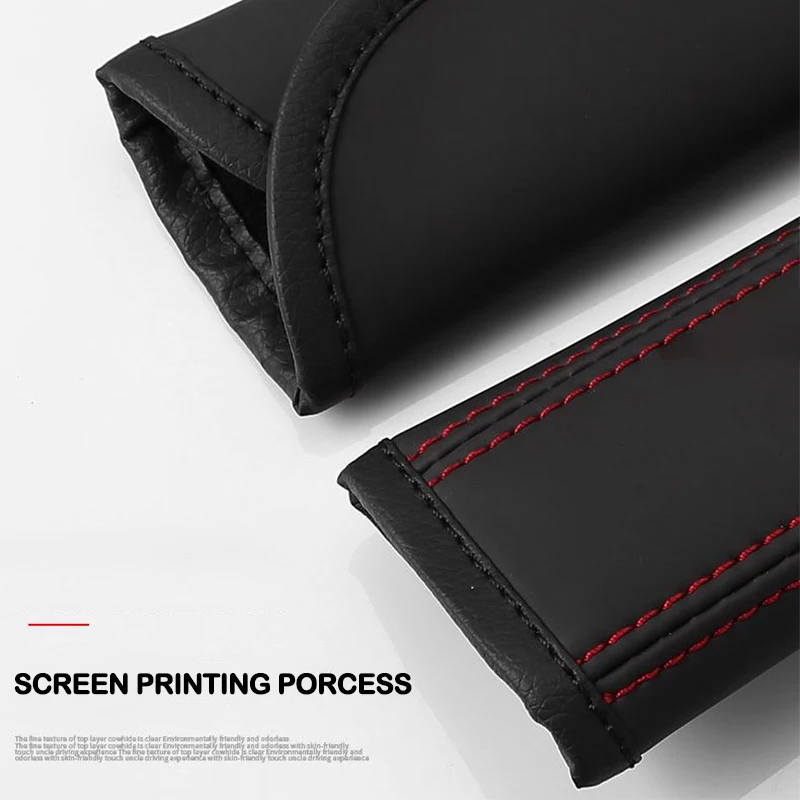 Color Name: black - 2Pcs Leather Seat Belt Shoulder Cover Protection Pads for Dacia Duster Lodgy Logan Samdero Automotive Interior Car Accessories