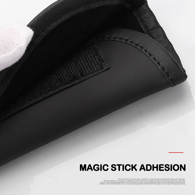 Color Name: black - 2Pcs Leather Seat Belt Shoulder Cover Protection Pads for Dacia Duster Lodgy Logan Samdero Automotive Interior Car Accessories