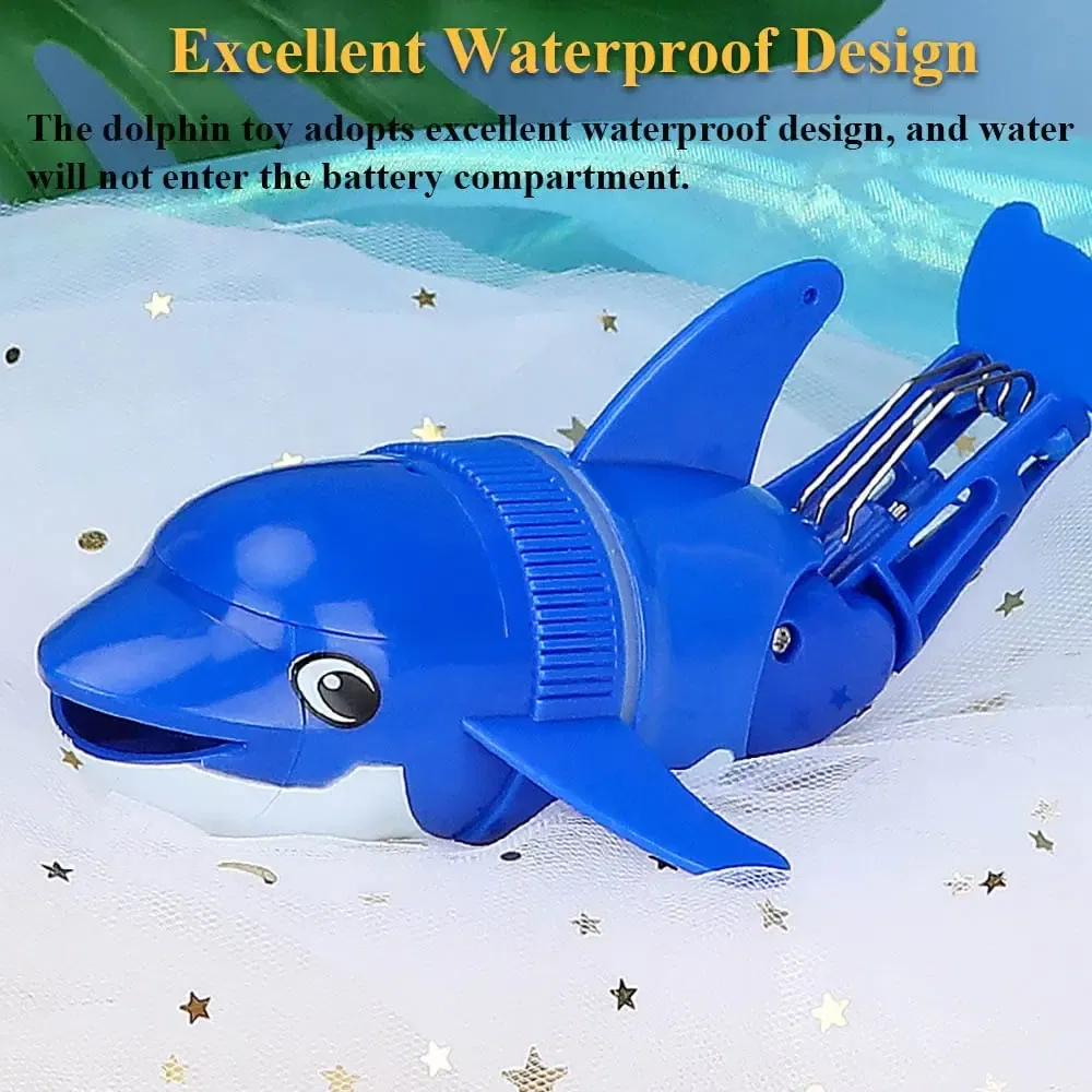 Color: WHITE - Electric Rolling Dolphin Bath Toy for Kids ?“ Tumbling Fish Bathtub Toy with Light & Water Spray, Swimming Water Toy Child Gift