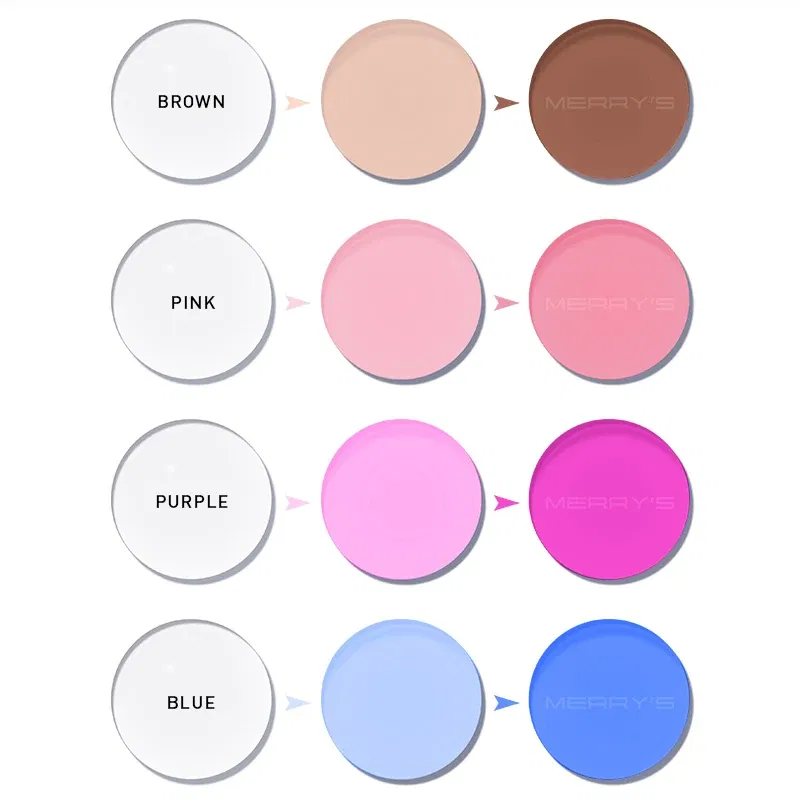 Lenses Color: Pink, Lens Index: 1.61 - MERRYS Photochromic Gray Green Brown Pink Purple Blue Series 1.56 1.61 1.67 Prescription Glasses Lenses For Myopia Hyperopia