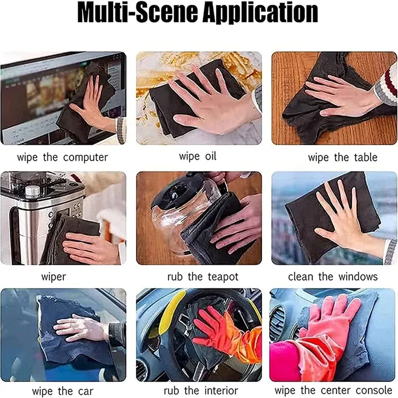 Color: Red, Specification: 20pcs, Ships From: CHINA - New Thickened Magic Cleaning Cloth Microfiber Glass Clean Towel Reusable Washable Lint-free Cleaning Rags for Kitchen Glass Car