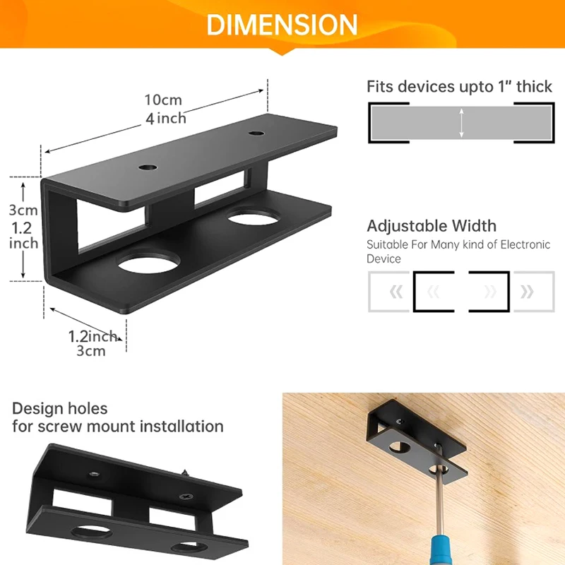 Under Desk Laptop Mount Sturdy Durable with Screw Metal for Laptop Notebook Space Saving Under Table Notebook Organizer Support