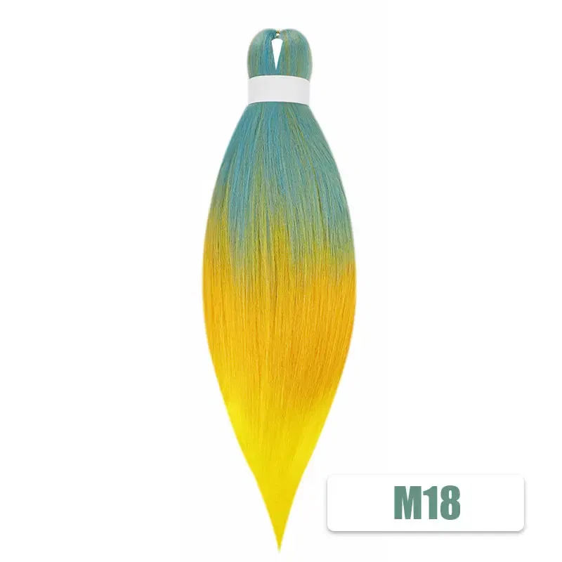 Color: green, Stretched Length: 26inches, Bulk Buy: 3Pcs/Lot - Kanekalon 26inch Hot Water Set Pre Stretched Jumbo Braiding Hair Box Twist Braids Synthetic Hair Extensions For Women Soft Yaki