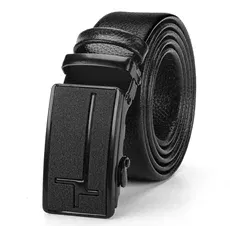 Color: black, Belt Length: 120cm - Man PU Leather Belt High Quality Men Business Belt Golden Automatic Buckle Waist Buckle Rhinestone Decoration Males Luxury Belt