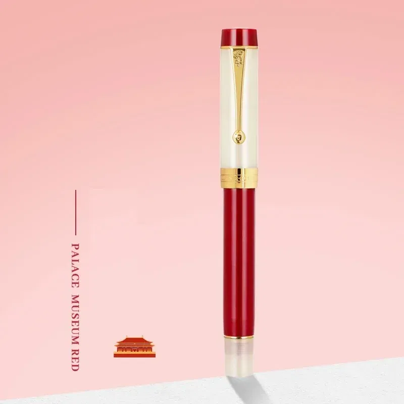 Color: Lavender, Nib Size: MF - JINHAO 100 Centennial Fountain Pen Resin Gold Clip Nib EF F M Students Pens Business Stationery School Office Supplies PK 9019