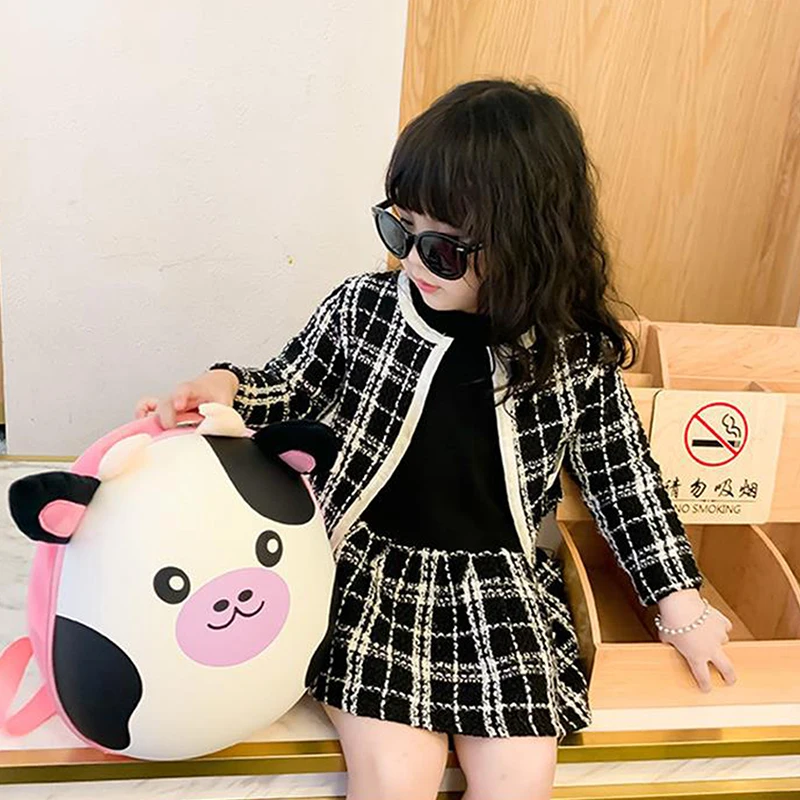 Color: Black - New Cartoon Fashion Kids Backpack Eggshell Bag Super Cute Animal Backpack Kindergarten Schoolbag Male And Female Baby Backpack