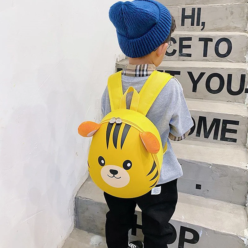 Color: Black - New Cartoon Fashion Kids Backpack Eggshell Bag Super Cute Animal Backpack Kindergarten Schoolbag Male And Female Baby Backpack