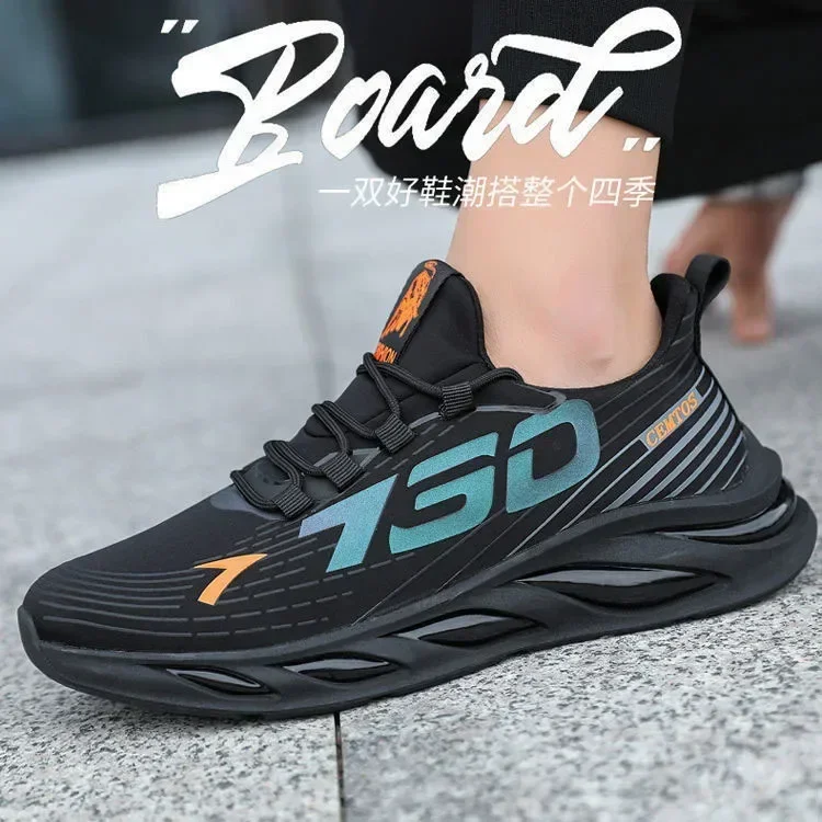 Color: Blue, Shoe Size: 41 - 2024 Men's Sports and Casual Shoes Summer Fashion New Shoes Round Toe Black Spring Men's Shoes