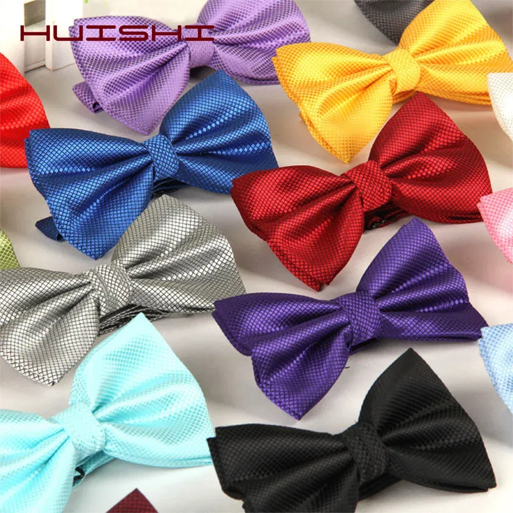 Color: PURPLE, Ships From: CN - HUISHI Bowtie Men Ties Fashion Butterfly Party Wedding Bow Tie For Men Women Candy Solid Color Bowknot Wholesale Accessories Tie