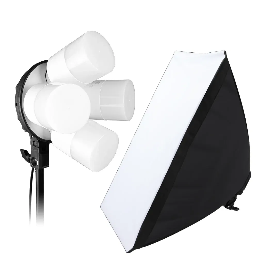 Color: WHITE, Ships From: CHINA - Photo Studio 4pc LED 15W Softbox Kit Photographic Lighting Kit Camera Photo Accessories 1pc Light Stand 1pc Softbox for Shooting