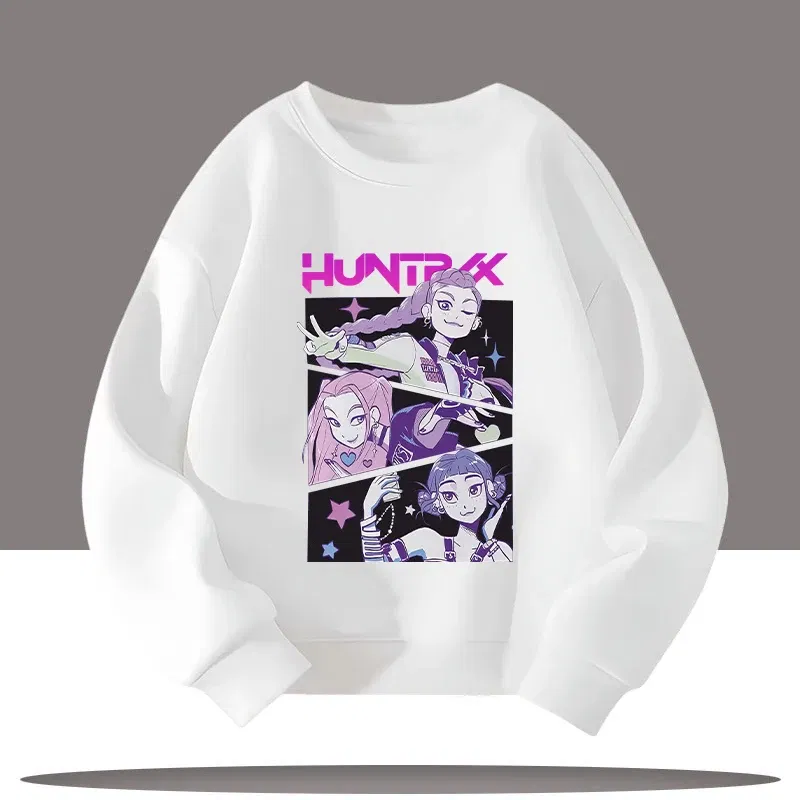 Color: green, Kid Size: 7 - Children's Clothing K-pop Demon Hunters Cartoon Print 3-12 Year Old New Style Kids Round-neck Sport Shirt Cute Girl Casual Top