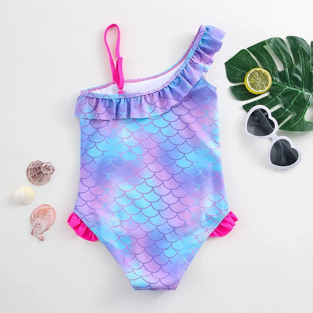 Color: Khaki, Kid Size: 9M - Moana Baby Girl Mermaid Fish Scale Print Swimsuit One-Piece Swimwear Toddler Bathing Suit Beach Outfit