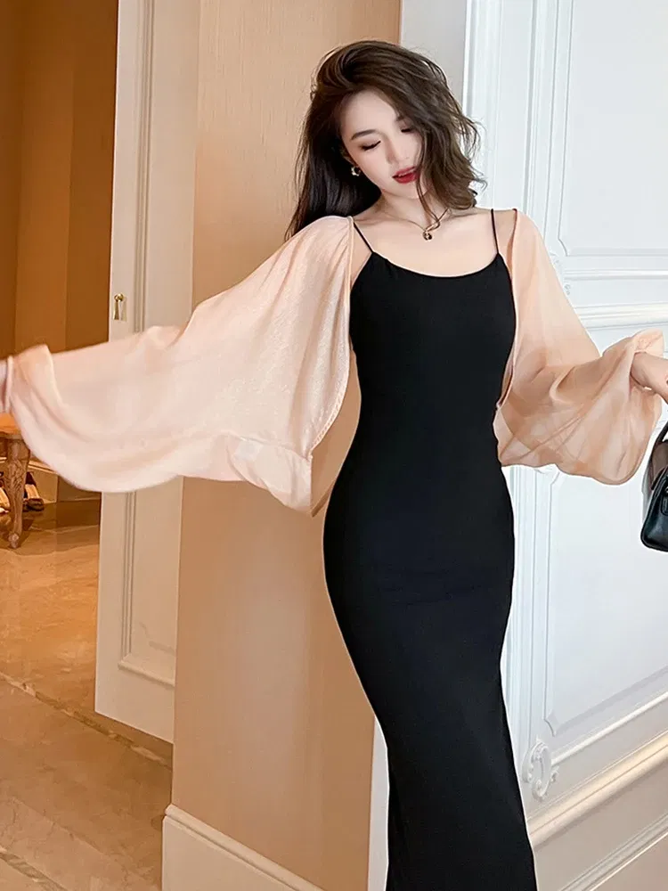 Color: Pink, Size: XL, Ships From: CN - 2023 Elegant Chic Sunscreen Tops Women's Summer Thin Cardigan Coat Light Thin Long Sleeve Back Slit Outwear Sheer Loose Jackets