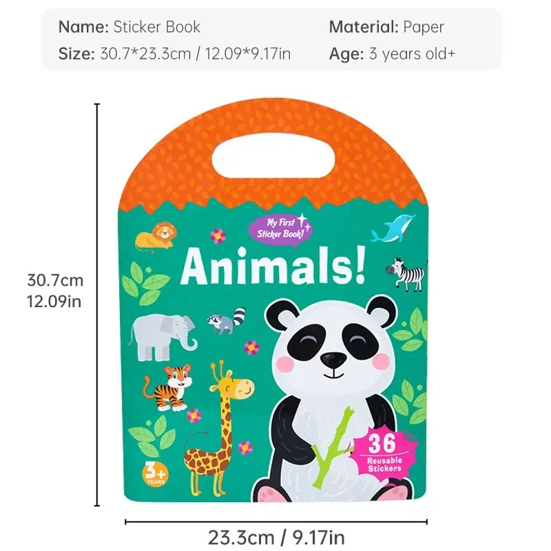 Color: Army Green - Early Childhood Education Scene Sticker Book Focus Cultivation Quiet Sticker Book Enlightenment Puzzle Cognitive Sticker Book