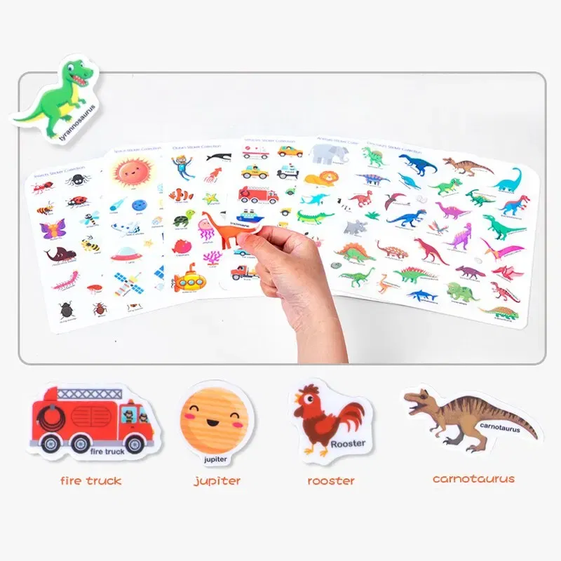 Color: Army Green - Early Childhood Education Scene Sticker Book Focus Cultivation Quiet Sticker Book Enlightenment Puzzle Cognitive Sticker Book