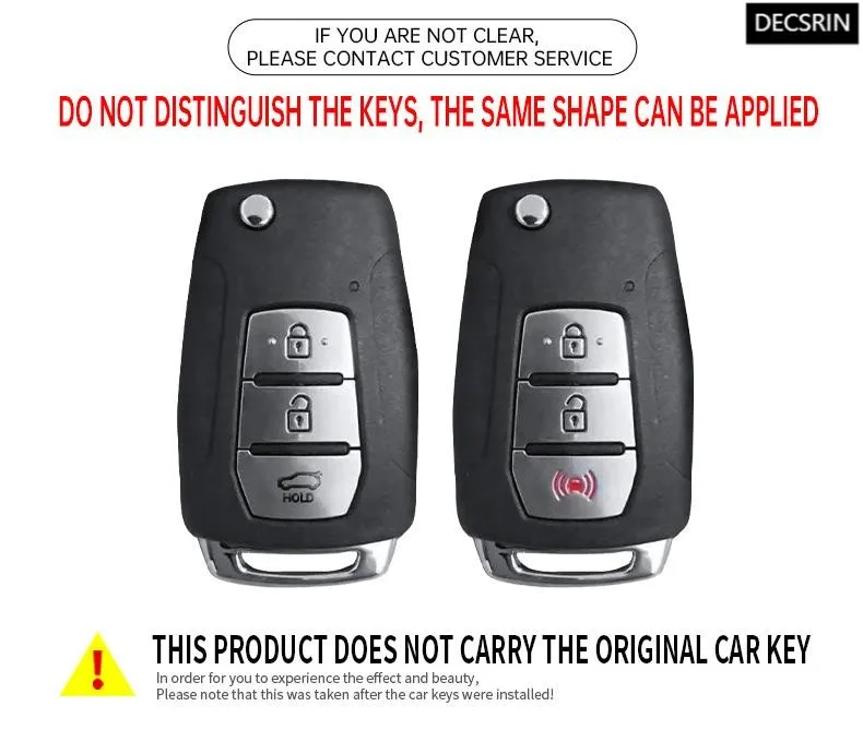 Color Name: black - Zinc Alloy+ Leather Car Flip Key Case Cover Shell Fob For SsangYong Kyron 2 Sanka Actyon Korando Tivoli Protective Accessories