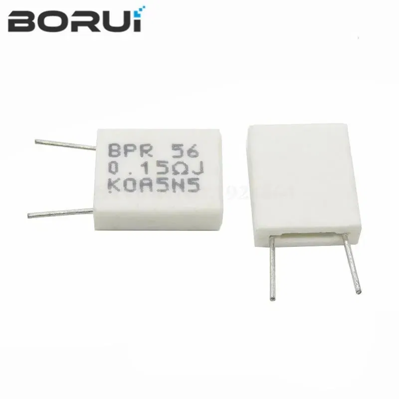 Resistance: 0.062R - 10pcs BPR56 5W 0.001 0.1 0.15 0.22 0.25 0.33 0.5 ohm Non-inductive Ceramic Cement Resistor 0.1R 0.15R 0.22R 0.25R 0.33R 0.5R