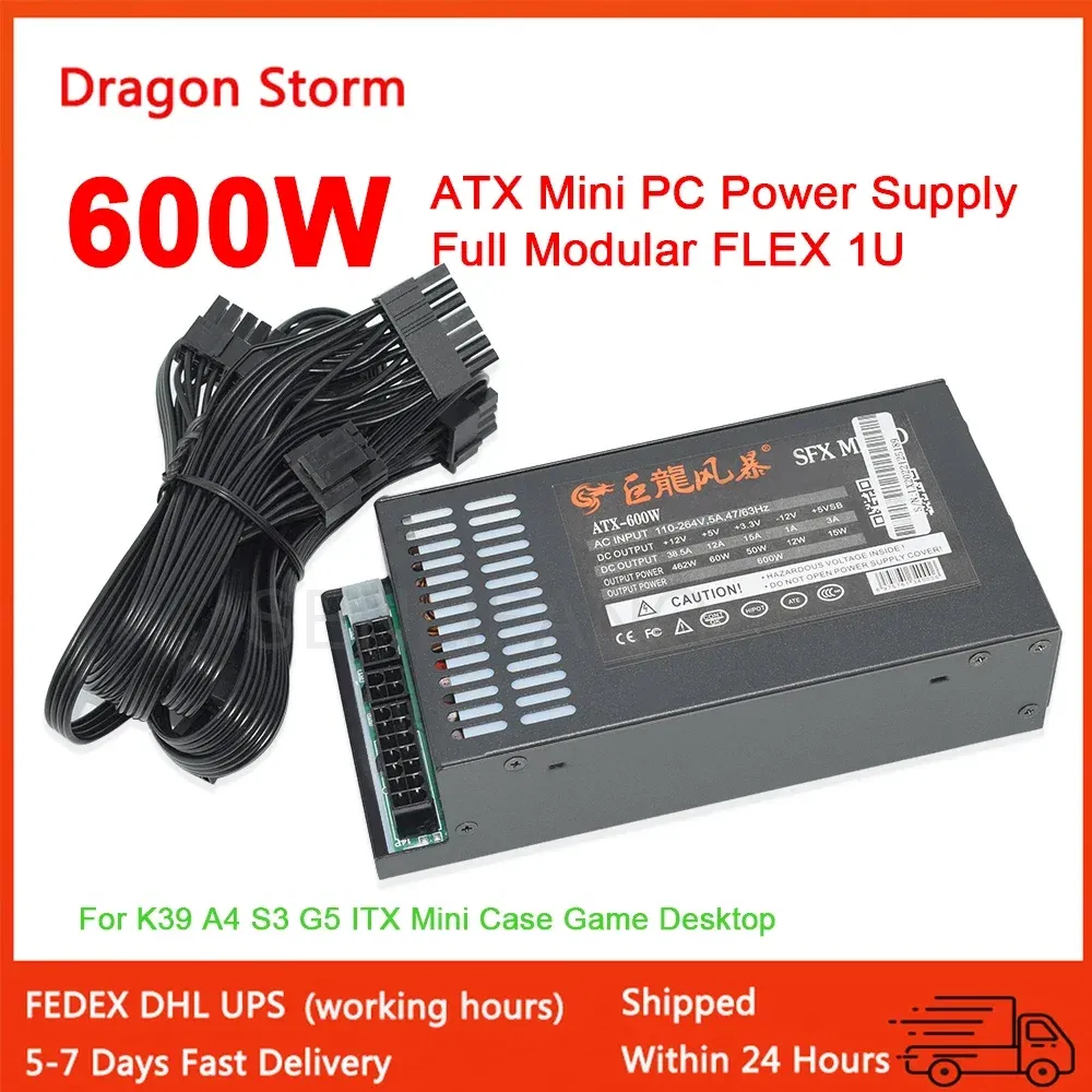 Ships From: CHINA, Rating Power: 600W - 400W 600W Full Modular 1U Mini Flex ATX PSU PC Power Supply 110-264V ENP-7660B For K39 A4 S3 G5 ITX Mini Case Game Desktop