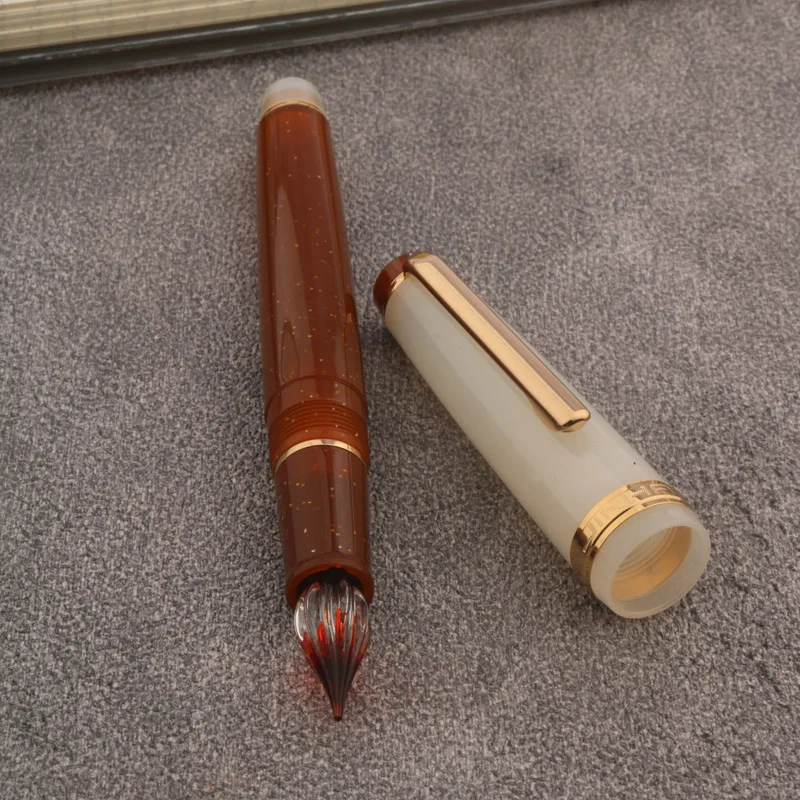 Color: plum - JinHao 82 Fountain Pen Color match Dip in water Glass Nib Stationery Office School Supplies Ink Pens