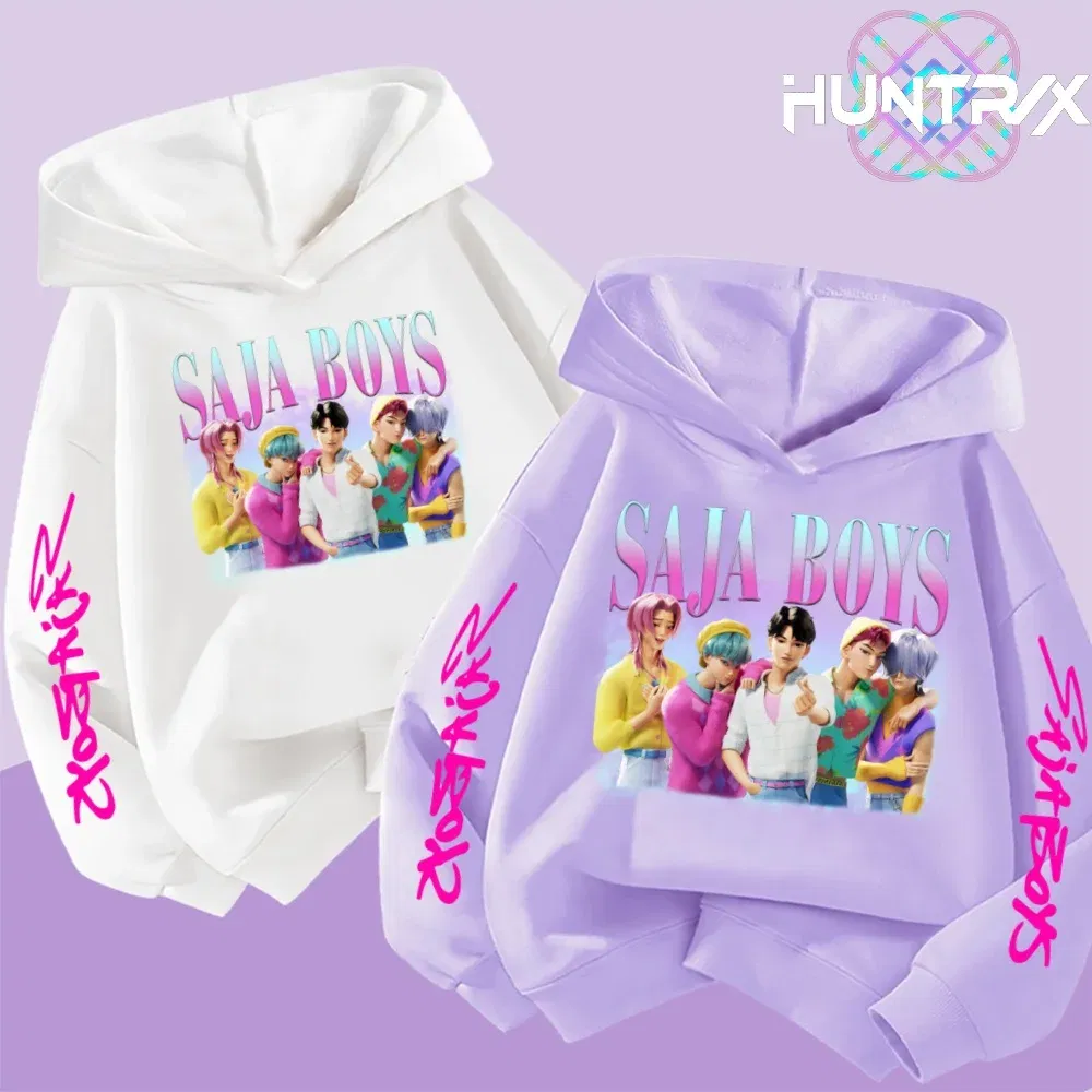 Color: GRAY, Kid Size: 4 - k-pop sajaboys  Christmas Kpop Witch Hunt Group Autumn/Winter Cartoon Hoodie Set for Boys, Girls & Kids ?»?
