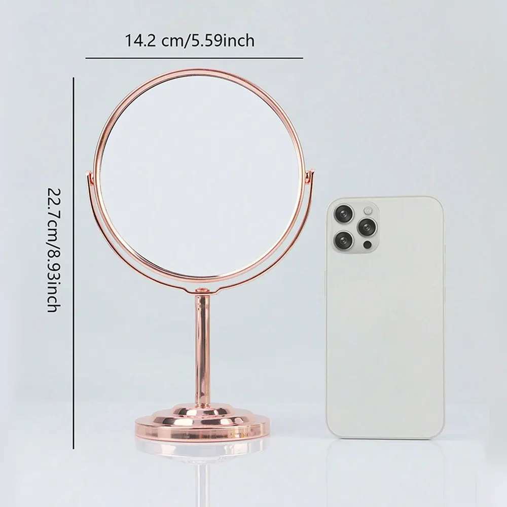 Color: black - 3/4/5in Double-Side Makeup Mirror With 2X Magnification Clear Reflection And Easy To Carry Desktop Vanity Mirror With Stand