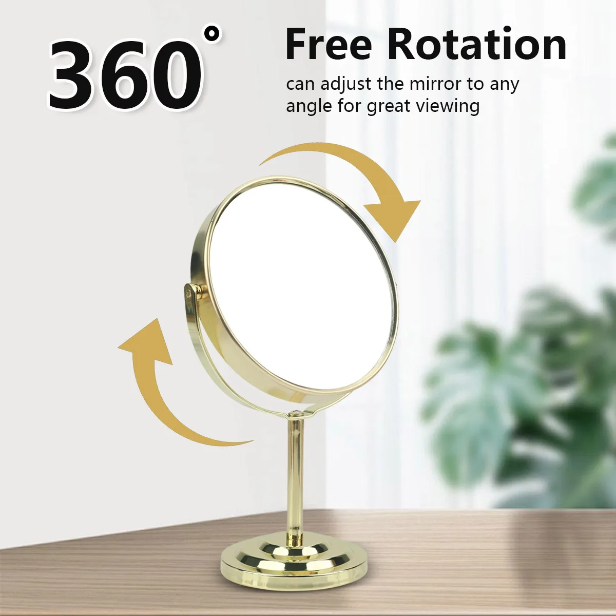 Color: black - 3/4/5in Double-Side Makeup Mirror With 2X Magnification Clear Reflection And Easy To Carry Desktop Vanity Mirror With Stand