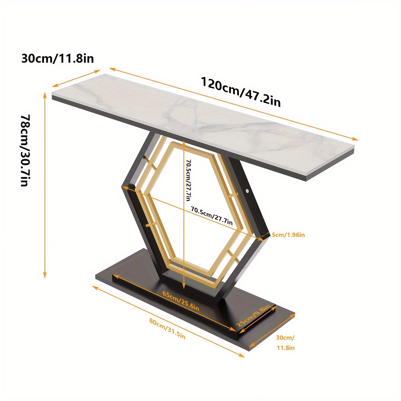 wisfor Modern Console Table – Geometric Elegance with Durable Sintered Stone Top