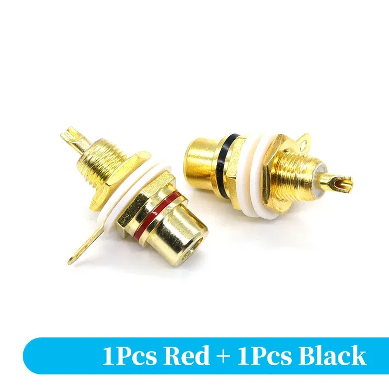 Color: army green - 1 Pair RCA Female Socket Connector Chassis Panel Mount Adapter Audio Terminal Plug 3.5mm Plug AV Plug