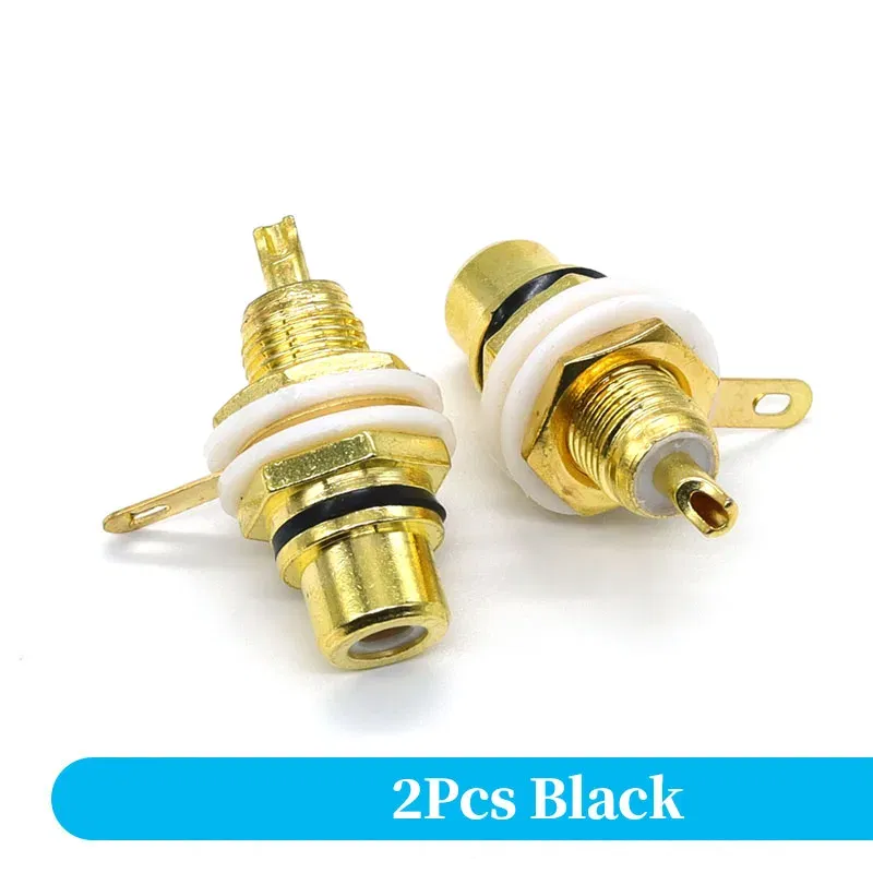 Color: army green - 1 Pair RCA Female Socket Connector Chassis Panel Mount Adapter Audio Terminal Plug 3.5mm Plug AV Plug