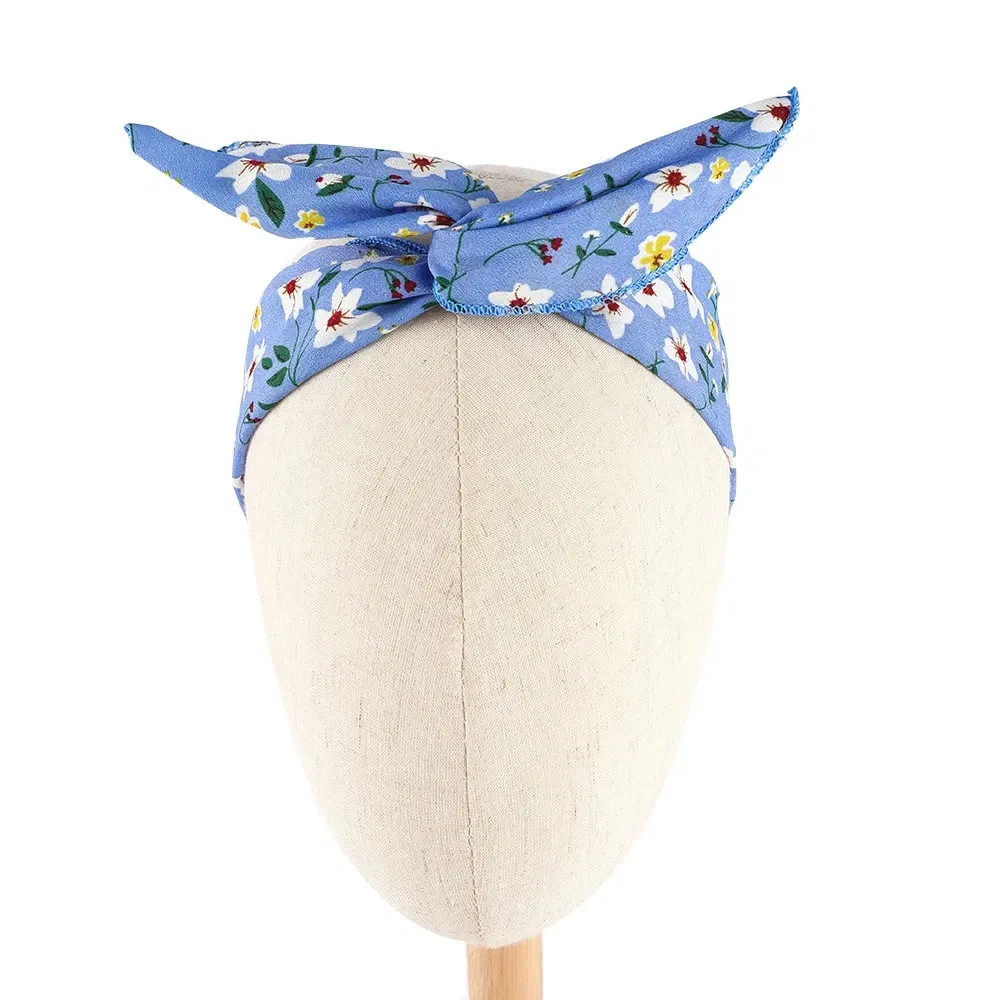 Color: GRAY, Ships From: CN - Bunny Ears With Iron Wire Headband Printed Fabric Women Girls Scrunchies Hairband Hair Band Holder Accessories Headdress