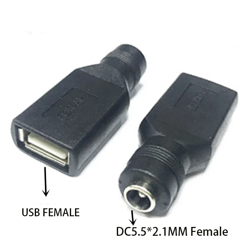 Color: Blue - Usb Male to Female 5.5*2.1mm DC Power Adapter 12v DC Plug 3.5*1.35mm Female Converter For Charger Extension