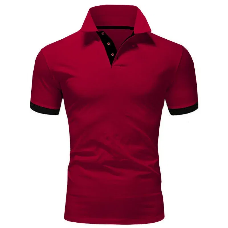 Color: Gold, Size: L - Men's Short Sleeve Polo Shirts Casual Slim Fit Basic Designed Shirts Quick-drying Anti-wrinkle Tops