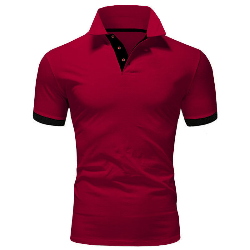 Color: Gold, Size: L - Men's Short Sleeve Polo Shirts Casual Slim Fit Basic Designed Shirts Quick-drying Anti-wrinkle Tops