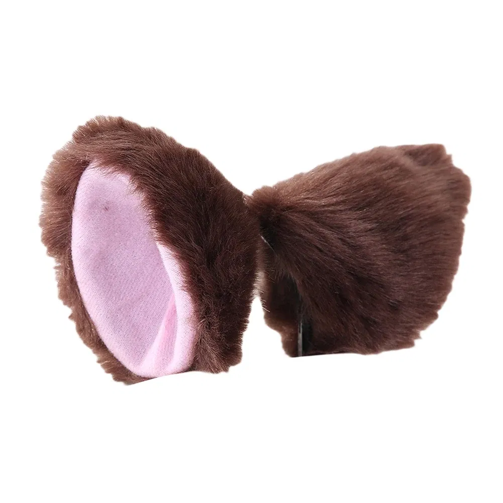 Color: wine red, Size: One Size, Ships From: CHINA - Cartoon Cats Fox Ears Headband with Bell Bow for Anime Cosplay Party Costume
