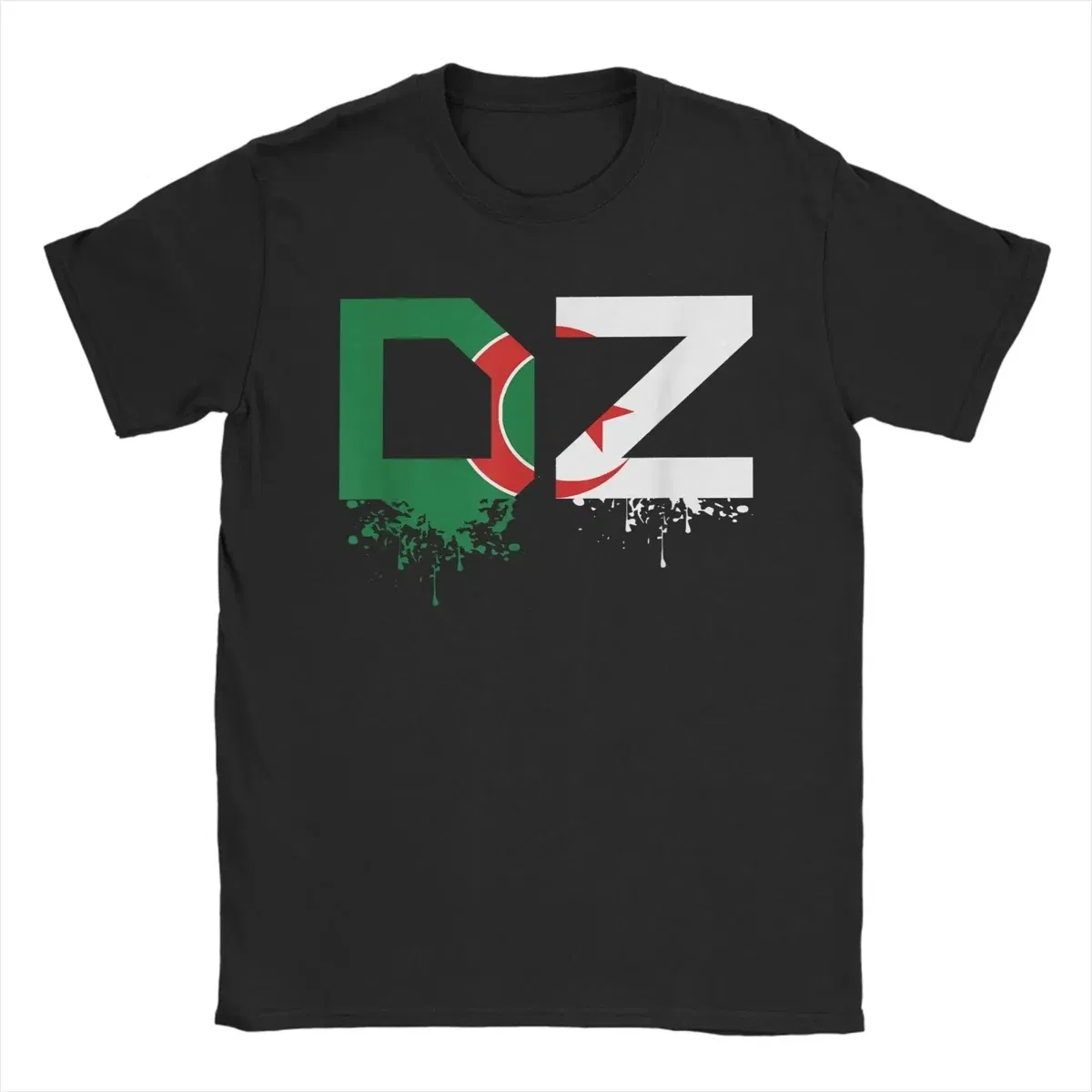 Color: Champagne, Size: M - Men Algeria DZ City Algerian T Shirts Africa Arab Pure Cotton Clothes Hipster Short Sleeve Crewneck Tees Gift Idea T-Shirt