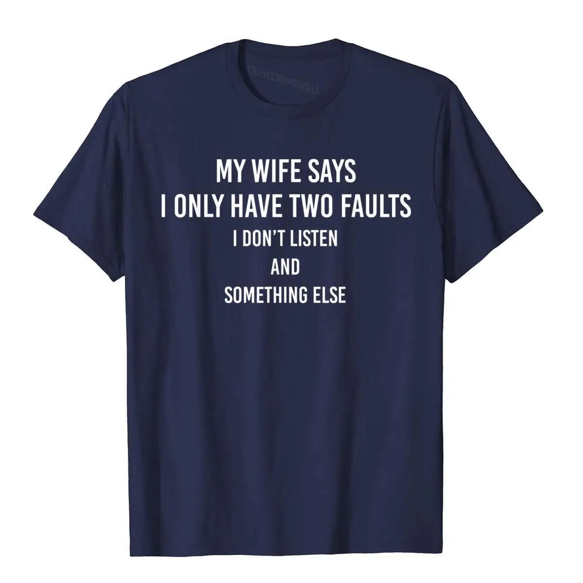 Color: PURPLE, Size: S - My Wife Says I Only Have Two Faults Funny Husband Men Gift T-Shirt T Shirts Funny Funky Cotton Tops & Tees High Street For Male