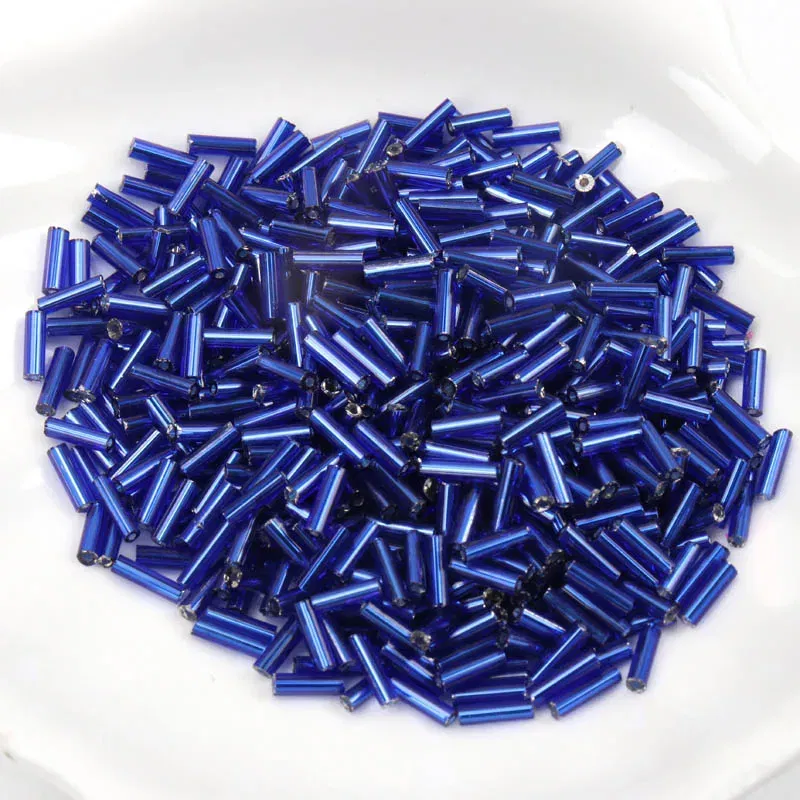 Color: GRAY - Tube LINED Glass Czech Seed Spacer beads For jewelry handmade DIY Wholesale 17 colors 2x6mm 300pcs
