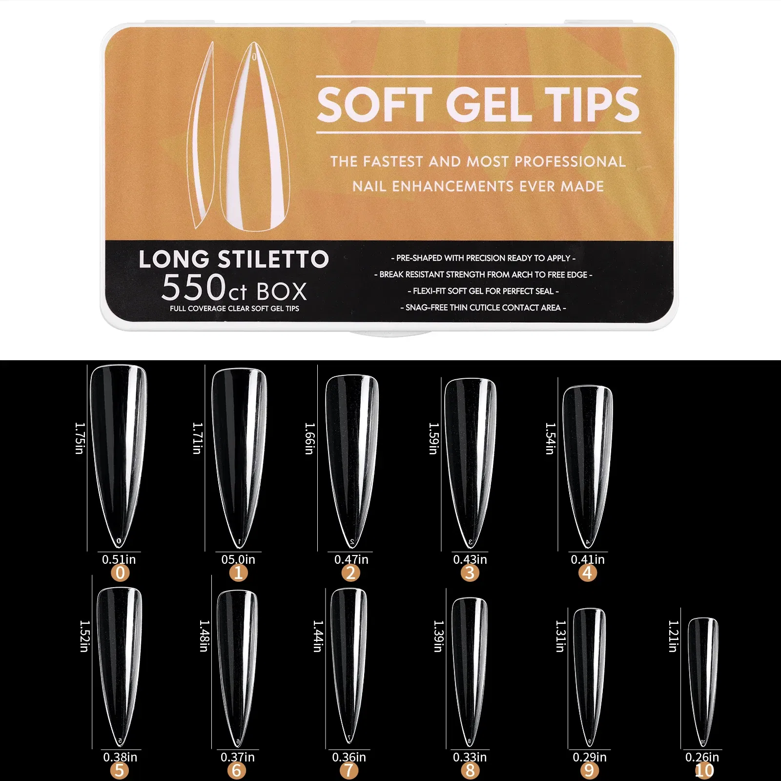 Color: Violet - 1 Box Clear Acrylic Long Fake Nails Capsules Almond French Coffin Full Half Cover False Nails Artificial Nail Soft Gel Tips