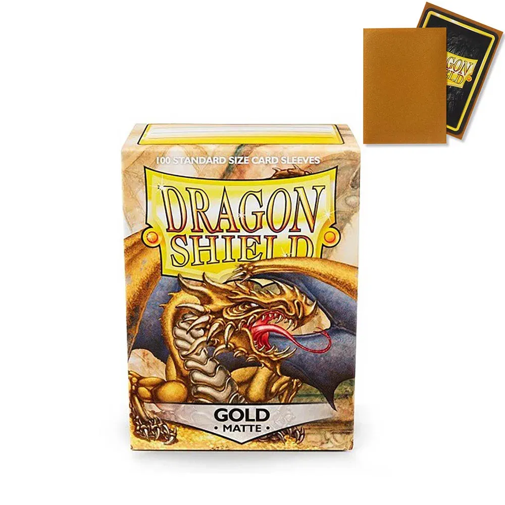 Color: Gold - 100 PCS/BOX 66x91mm Standard Size Demark Dragon Shield Matte Card Sleeves for MTG/PKM/YGO/TCG Board Game Cards Slevees