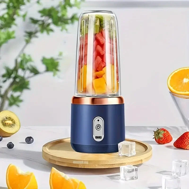 Color: Yellow, Ships From: CHINA - Portable 400ml Mini  Fruit Juicer USBCharging Lemon Orange Fruit Juicing Cup Smoothie Blender Machine kitchen appliances