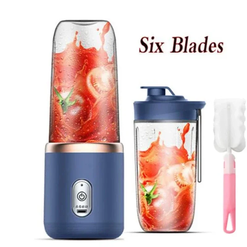 Color: Yellow, Ships From: CHINA - Portable 400ml Mini  Fruit Juicer USBCharging Lemon Orange Fruit Juicing Cup Smoothie Blender Machine kitchen appliances