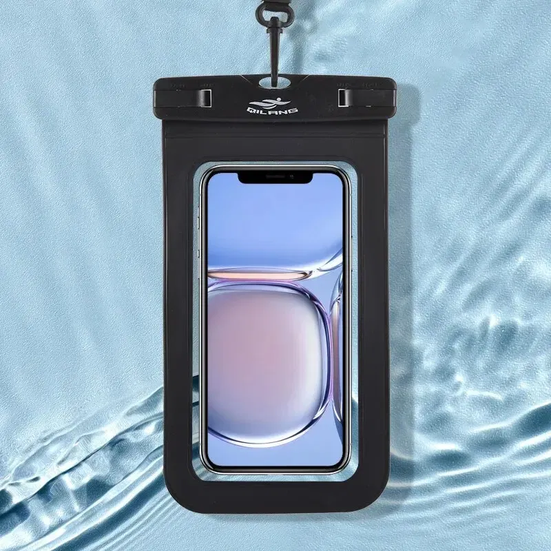 Color: Red - Mobile Phone Waterproof Cover Drift Diving Swimming Training 7 Inch Mobile Phone Cover Large Transparent Strong Seal